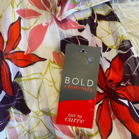 Women’s cold shoulder 3/4 sleeve floral print top by bold Elements NWT size L - Picture 10 of 10